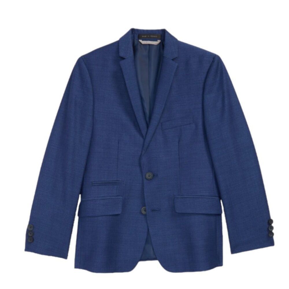 Andrew Marc Kids Blue Textured Two Button Skinny Fit Suit Jacket Size 14R NWT
